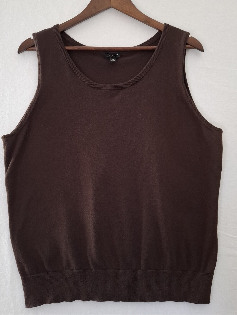 Talbots Women’s Chocolate Brown Pima Cotton Sleeveless Shell XL